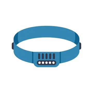 Blue headlamp flashlight lighting equipment providing illumination Stock Illustration