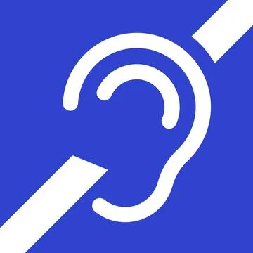 Blue Hearing Loop Sign Vector イラスト素材