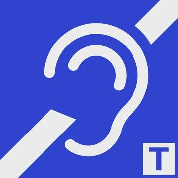 Blue Hearing Loop Use T Switch Sign Vector イラスト素材