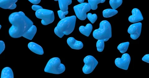 Blue Heart falling Video stock 126738881