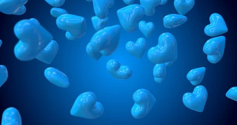 Blue Heart falling Stock Footage 126740112