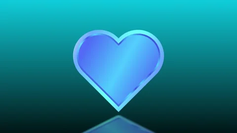 Blue heart glitch animation, digital footage of love in dark blue background. Stock Footage 296259111
