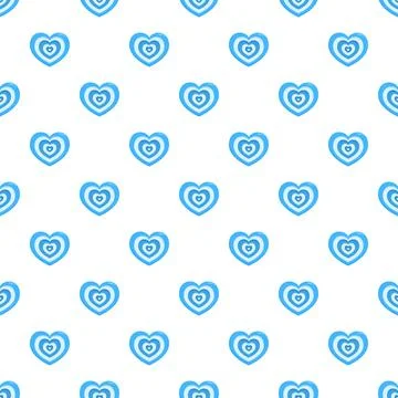 Blue heart pattern creating seamless love background texture Stock Illustration