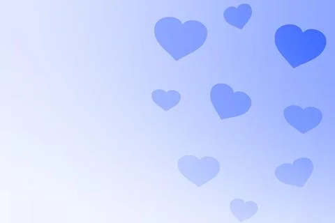 Blue Heart Pattern Isolated On Background. Symbol Of Lover Valentine Day Stock Photos