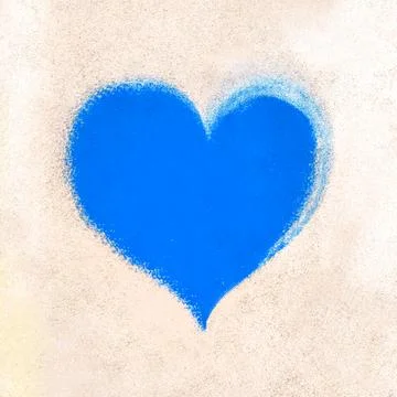 Blue heart on rustic wall Stock Photos