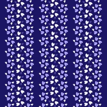 Blue Heart Seamless Wallpaper Pattern Stock Illustration
