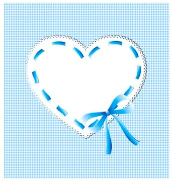 Blue heart with sewing Stock Illustration