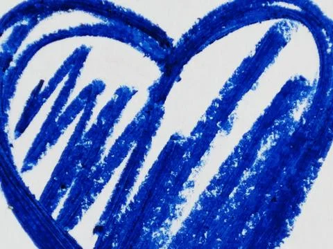 BLUE heart shape Illustrazione stock