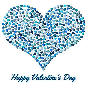 Blue heart from small hearts Stock Illustration