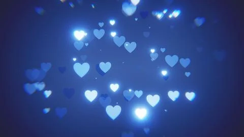 Blue hearts floating, creating a romantic abstract background for valentine's Stock Illustration