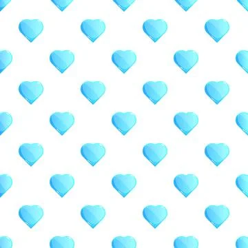 Blue hearts seamless pattern showing love emotion background Stock Illustration