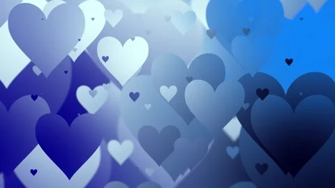 Blue Hearts Transition Animation with Alpha Channel Covering Screen Stock Footage 328443531