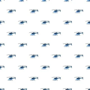 Blue helicopter repeating pattern for aviation concepts Stock Illustration