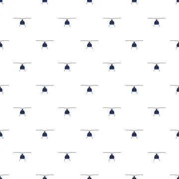Blue helicopter repeating pattern seamless background design Stock Illustration