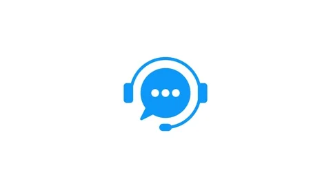 Blue helpdesk assistant headset chat icon light background. 4k motion video 库存影片 341762134