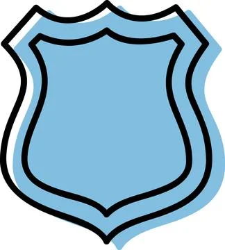 Blue heraldic shield with elegant frame Stock Illustration