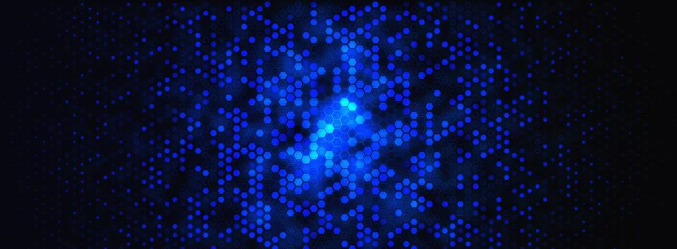 Blue Hex Background Digital Hexagon Pattern Abstract Gradient Texture for AI Illustrazione stock