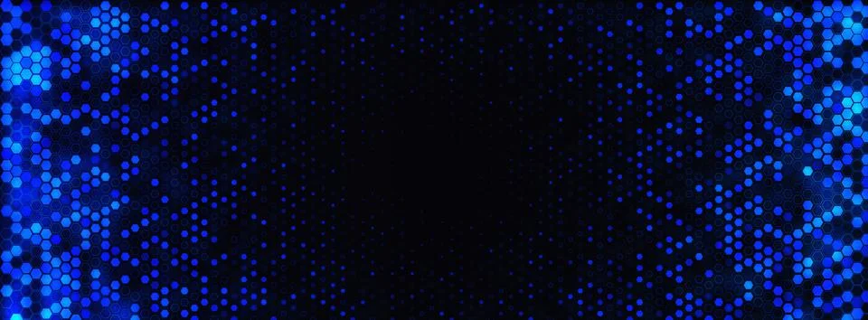 Blue Hex Background Digital Hexagon Pattern Abstract Gradient Texture for AI Illustrazione stock