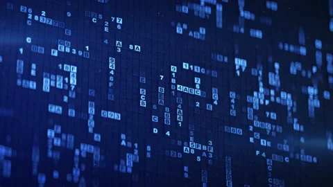 Blue HEX computer code seamless loop 3D render animation Stock Footage 164635512