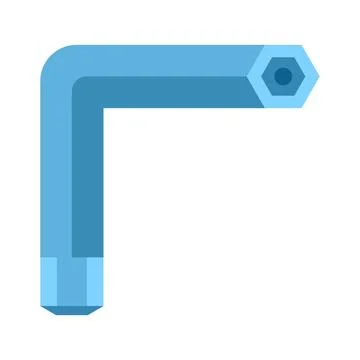 Blue hex key tool illustration with simple design Ilustração Stock