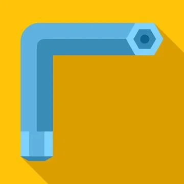 Blue hex key tool l shape design Illustrazione stock