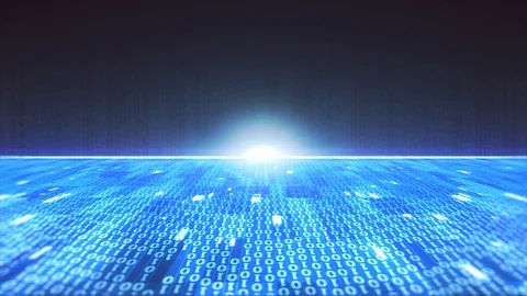 Blue hexadecimal big data digital code  With Digital Binary Number Stock Footage 103995606
