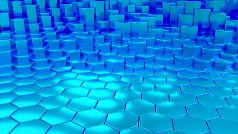Blue hexagon animation 库存影片 123432546