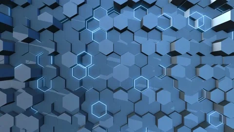 BLUE HEXAGON Video stock 145722977