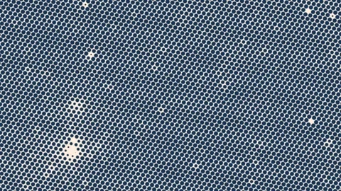 Blue hexagon grid pattern with sparkling star lights and texture Stock Footage 326078467