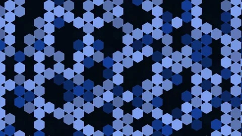 Blue Hexagon Grid Ripple Multi Point Hex Background Loop 库存影片 342609313