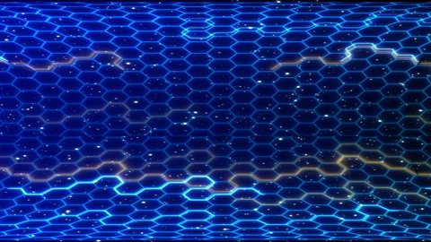 Blue hexagon loop motion light digital animation Stock Footage 146166547