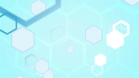 Blue Hexagon Molecular Structure Technology Background Video stock 330273018