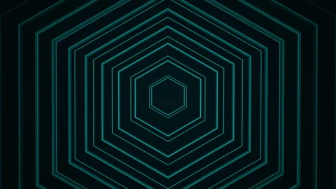 Blue hexagon motion abstract technology with minimal geometry lines background Stock Footage 342093326