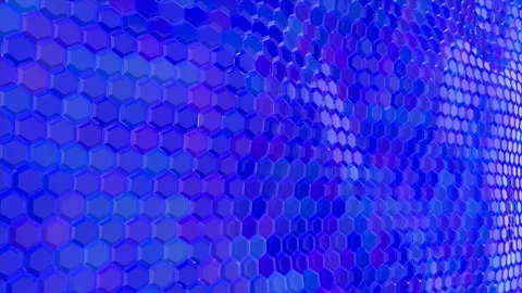 Blue hexagon or honeycomb shield Stock Footage 130426580