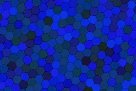 Blue hexagon pattern background with dark and light shades Ilustración de archivo