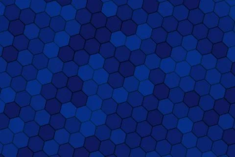 Blue hexagon pattern background with dark and light shades Stock Illustration