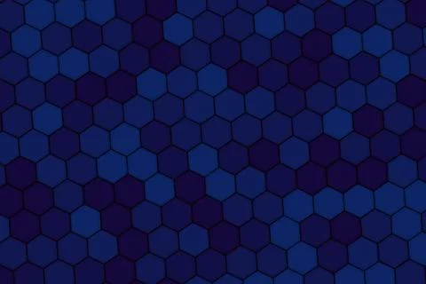 Blue hexagon pattern background with dark shades and geometric design Stock Illustration