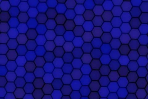 Blue hexagon pattern background with dark outlines Stock Illustration