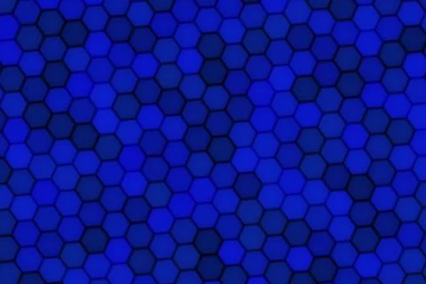 Blue hexagon pattern background with dark shades Ilustração Stock