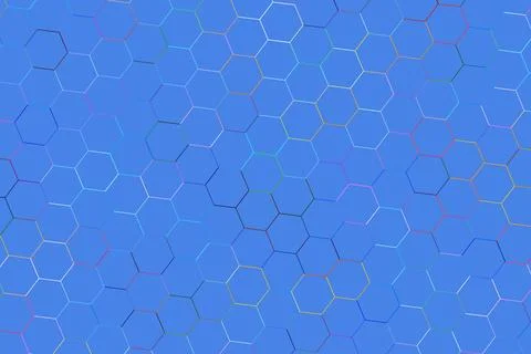 Blue hexagon pattern background with geometric shapes Stock Photos