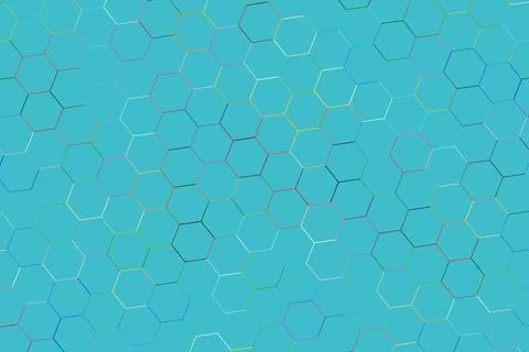 Blue hexagon pattern background with geometric shapes Stock Photos