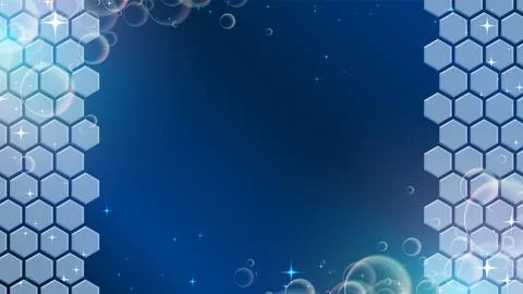 Blue hexagon pattern background. Stock Illustration