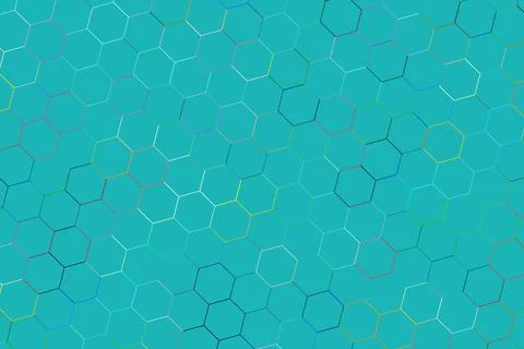 Blue hexagon pattern background with lines and shapes Stock Photos