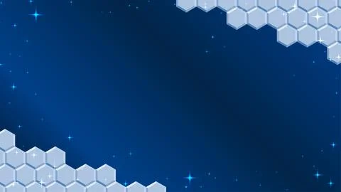 Blue hexagon pattern background.Separate top and bottom diagonally. Stock Illustration