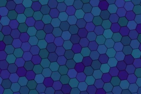 Blue hexagon pattern with dark and light shades background 库存插图