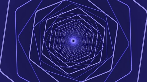 Blue Hexagon Rotation Stock Footage 100648308
