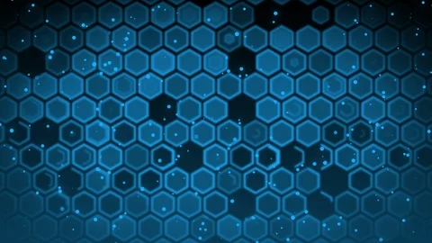 Blue Hexagon Scale Looping Background Video stock 88609387