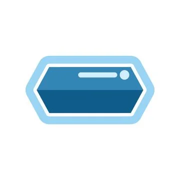 Blue hexagon shape icon for technology and data Illustrazione stock
