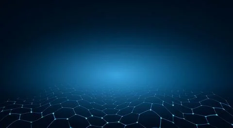 Blue hexagon technology background Stock Photos