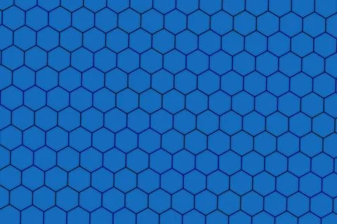 Blue hexagon tile pattern background for design and art Stock Illustration